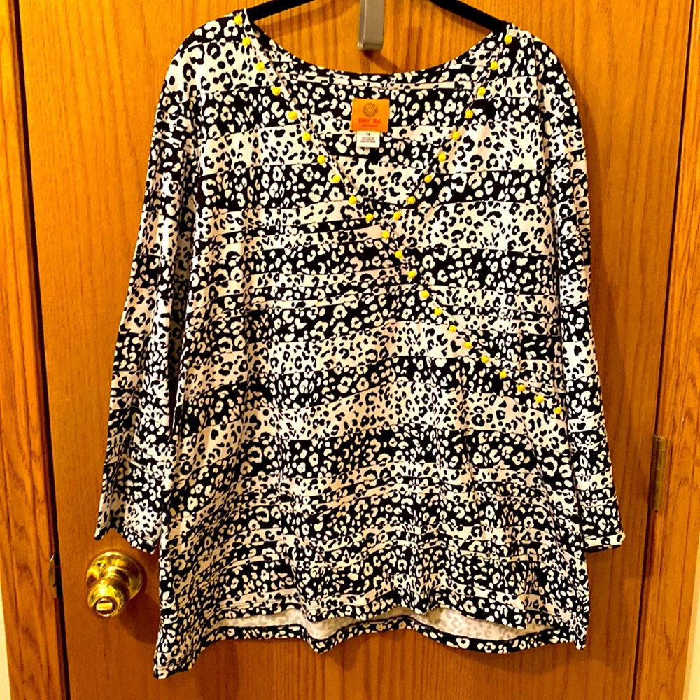 EUC Ruby Rd 1X V-neck 3/4 sleeve top